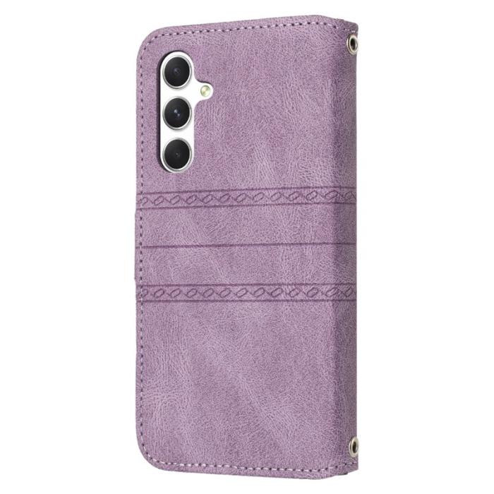 OEM - Samsung Galaxy S26 Fodral Konstläder Impräntat - Lila