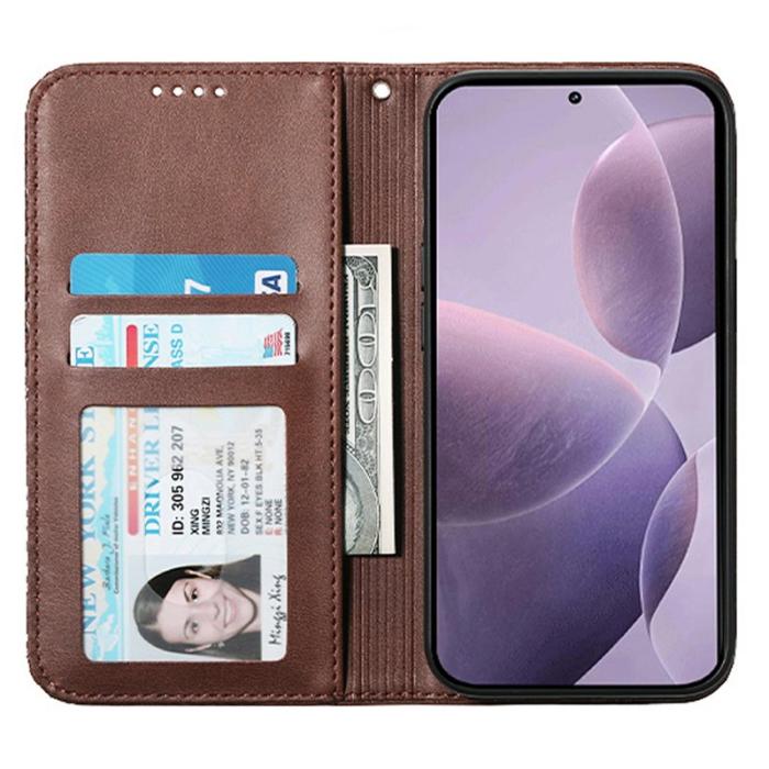 OEM - Samsung Galaxy S26 Fodral Konstläder Plånboksfodral - Brun