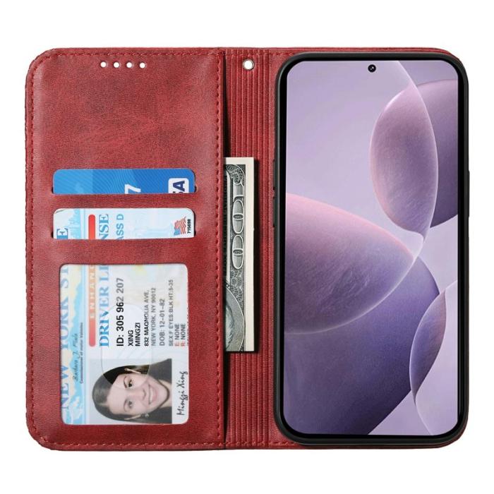 OEM - Samsung Galaxy S26 Fodral Konstläder Plånboksfodral - Röd