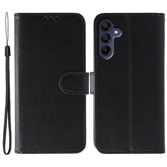 OEM - Samsung Galaxy S26 Fodral PU Läder Flip med Rem - Svart