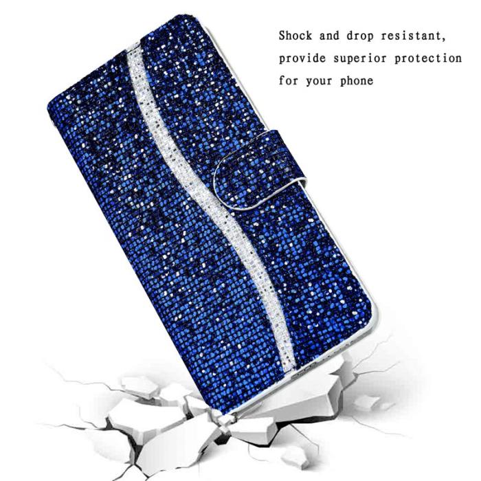 OEM - Samsung Galaxy S26 Fodral PU Läder Glitter - Blå