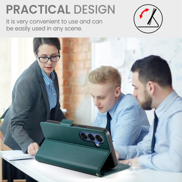 OEM - Samsung Galaxy S26 Fodral PU Läder Plånboksfodral - Svartgrön