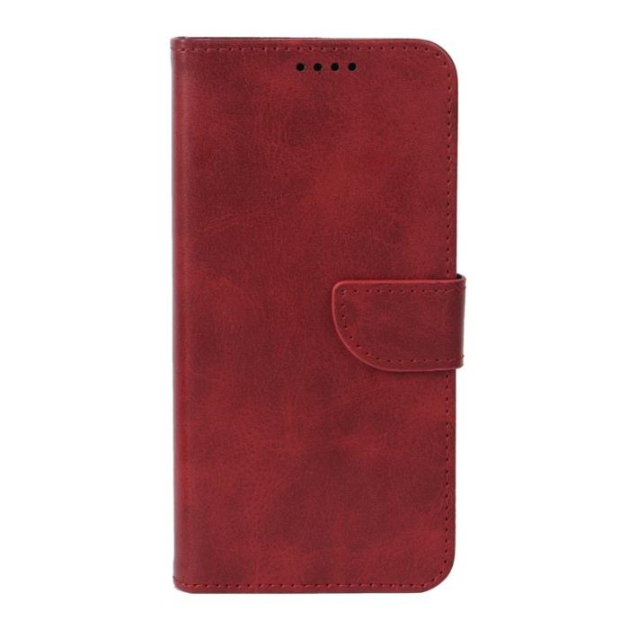 OEM - Samsung Galaxy S26 Fodral Ställ Magnetisk Stängning Äkta Läder - Röd