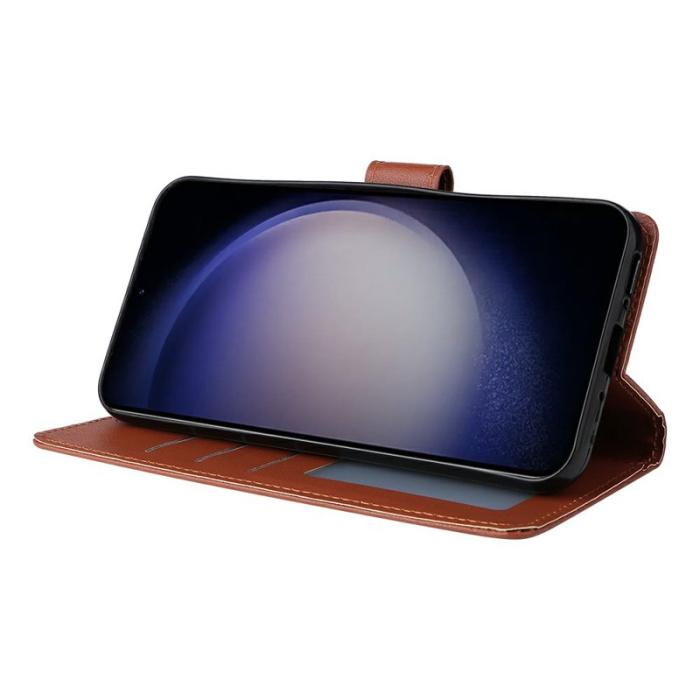 OEM - Samsung Galaxy S26 Plus Fodral Ställ PU Läder - Brun