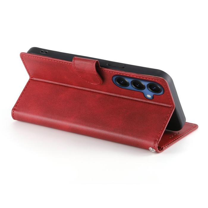 OEM - Samsung Galaxy S26 Fodral Ställ PU Läder Flip - Röd
