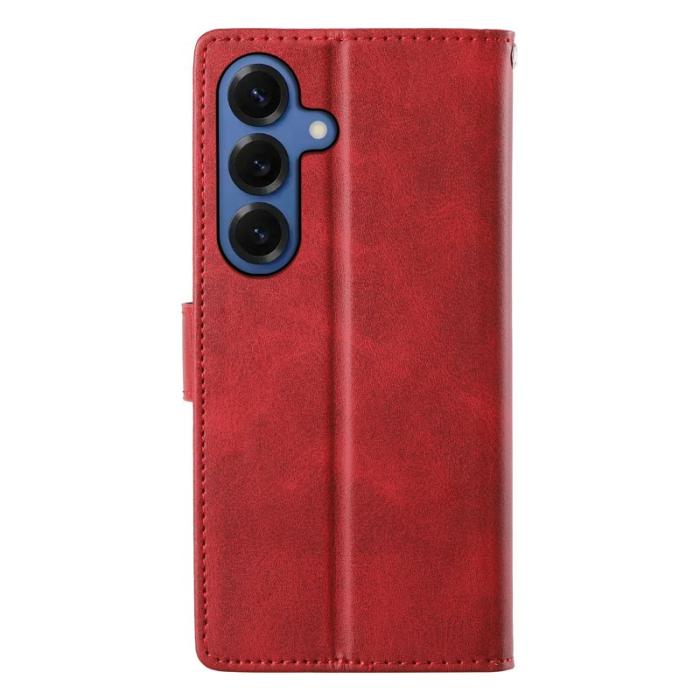 OEM - Samsung Galaxy S26 Fodral Ställ PU Läder Flip - Röd