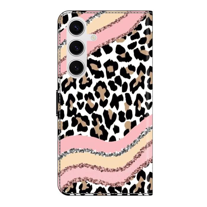 OEM - Samsung Galaxy S26 Fodral Ställning Mönstertryck PU Läder - Randig Leopard