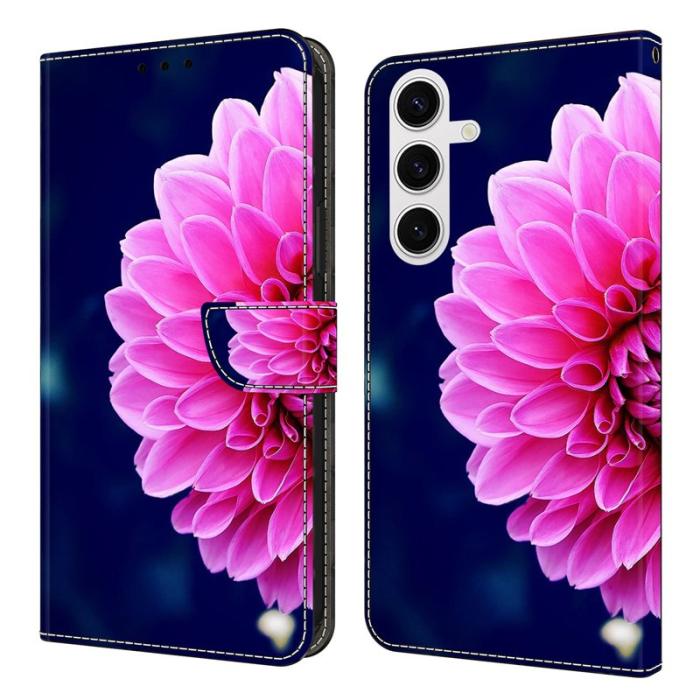 OEM - Samsung Galaxy S26 Plus Fodral 3D Mönster PU Läder - Rosa Blommor
