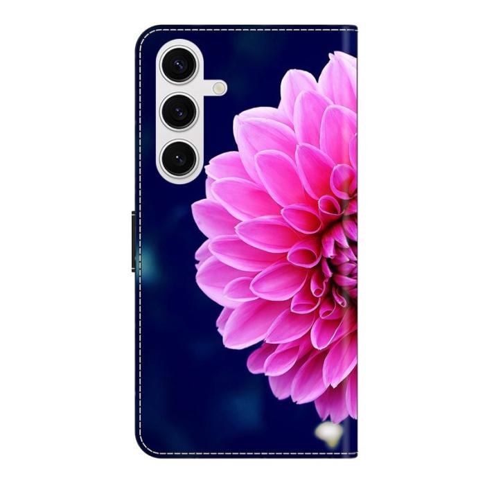 OEM - Samsung Galaxy S26 Plus Fodral 3D Mönster PU Läder - Rosa Blommor