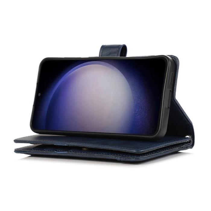 OEM - Samsung Galaxy S26 Plus Fodral Äkta Läder Magnetiskt Skydd - Blå