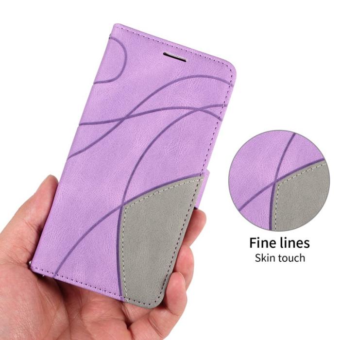 OEM - Samsung Galaxy S26 Plus Fodral Äkta Läder Ställ - Lila