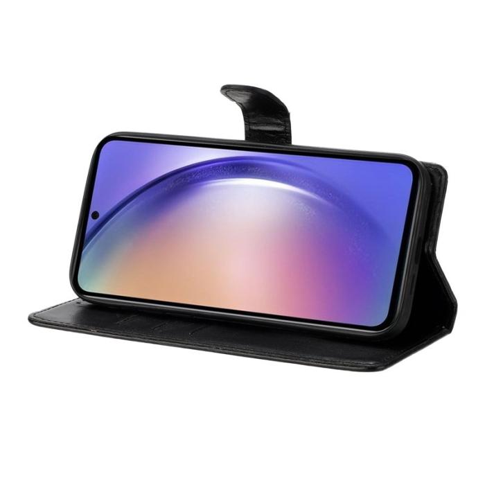 OEM - Samsung Galaxy S26 Plus Fodral Blomtryck Konstläder Flip Skydd - Svart