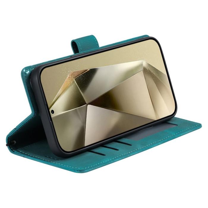 OEM - Samsung Galaxy S26 Plus Fodral Imprinted Totem Konstläder - Mintgrön