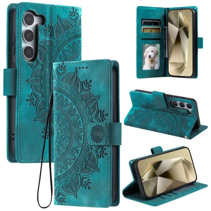 OEM - Samsung Galaxy S26 Plus Fodral Imprinted Totem Konstläder - Mintgrön