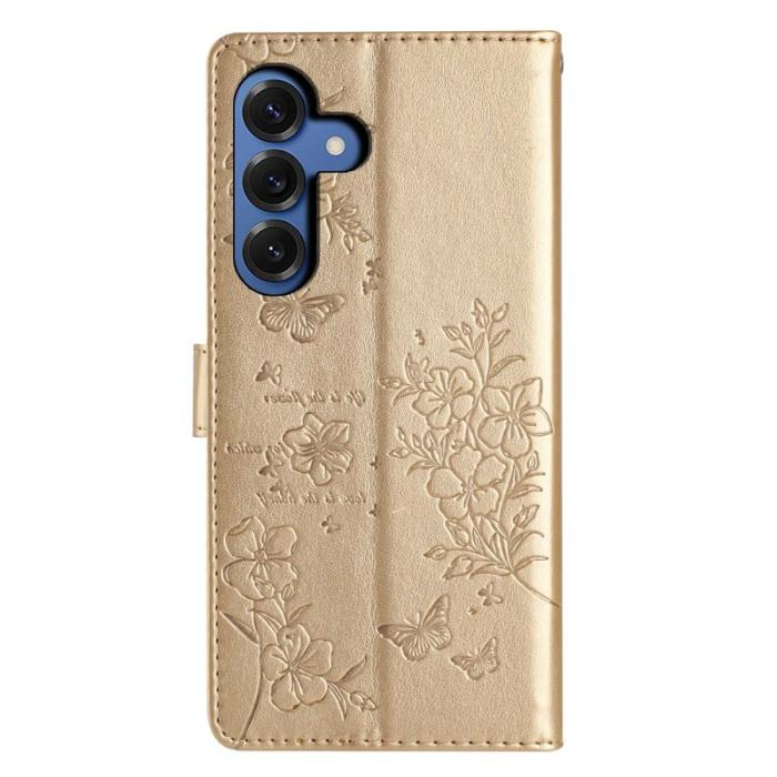 OEM - Samsung Galaxy S26 Plus Fodral Konstläder Flip Cover - Guld