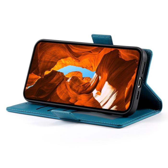 OEM - Samsung Galaxy S26 Plus Fodral Konstläder Ställ - Blå