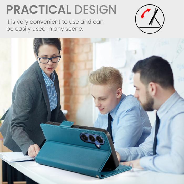 OEM - Samsung Galaxy S26 Plus Fodral Konstläder Ställ - Blå