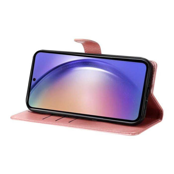 OEM - Samsung Galaxy S26 Plus Fodral Läder Flip Skydd - Roséguld