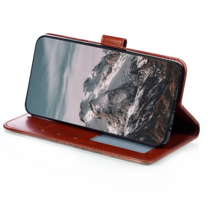 OEM - Samsung Galaxy S26 Plus Fodral PU Läder Mandala Tryck - Brun