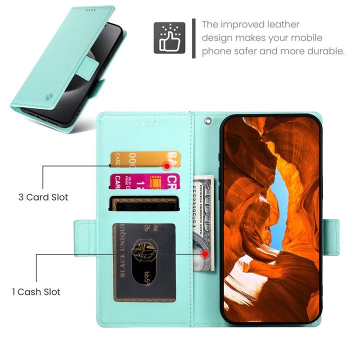 OEM - Samsung Galaxy S26 Plus Fodral PU Läder Plånboksfodral - Mintgrön