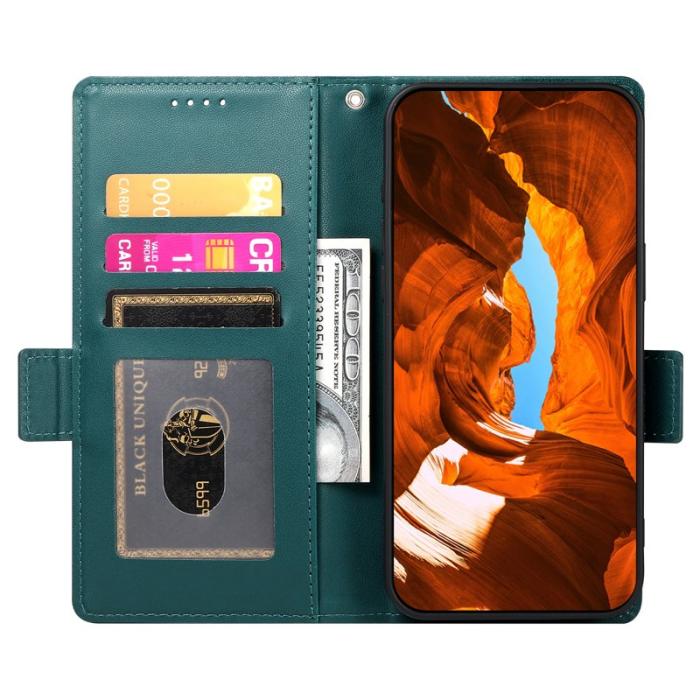 OEM - Samsung Galaxy S26 Plus Fodral PU Läder Plånboksfodral - Svartgrön