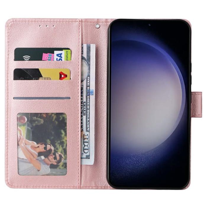 OEM - Samsung Galaxy S26 Plus Fodral Ställ PU Läder - Roséguld