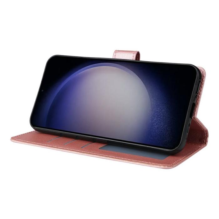 OEM - Samsung Galaxy S26 Plus Fodral Ställ PU Läder - Roséguld