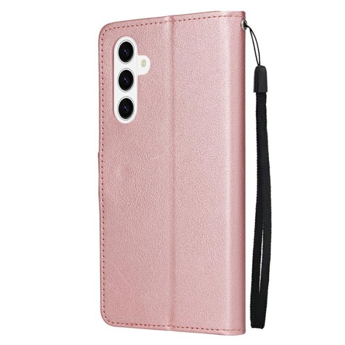 OEM - Samsung Galaxy S26 Plus Fodral Ställ PU Läder - Roséguld