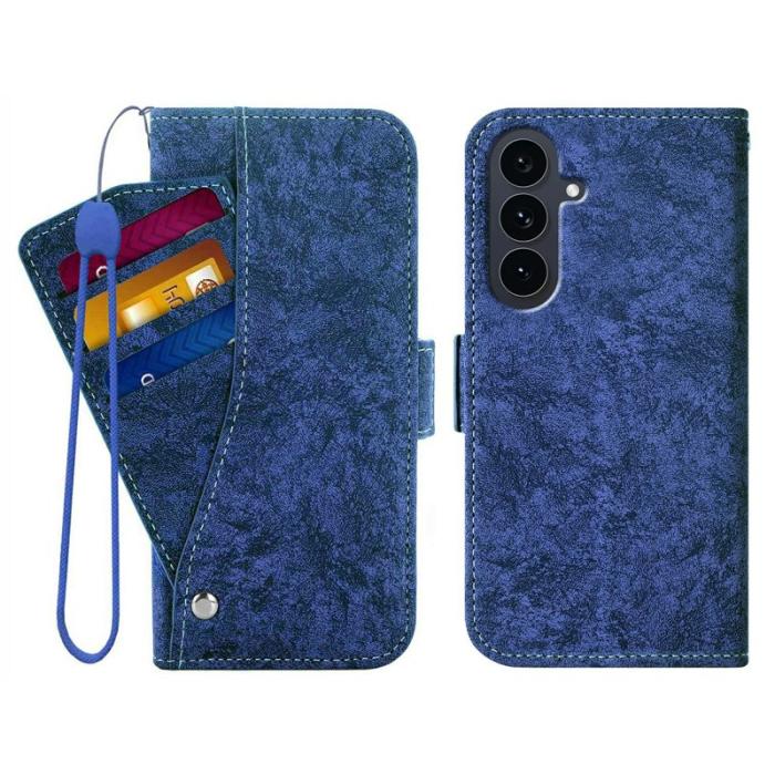 OEM - Samsung Galaxy S26 Plus Fodral Vattentålig Målning Konstläder - Blå