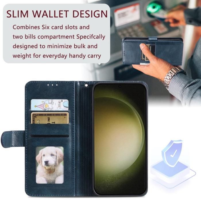 OEM - Samsung Galaxy S26 Plus Skal PU Läder 6 Kortfack - Svartgrön