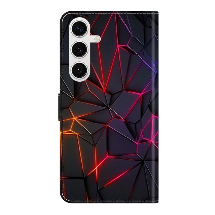 OEM - Samsung Galaxy S26 Plus Skal TPU + Konstläder Flip - Röd Sprickor