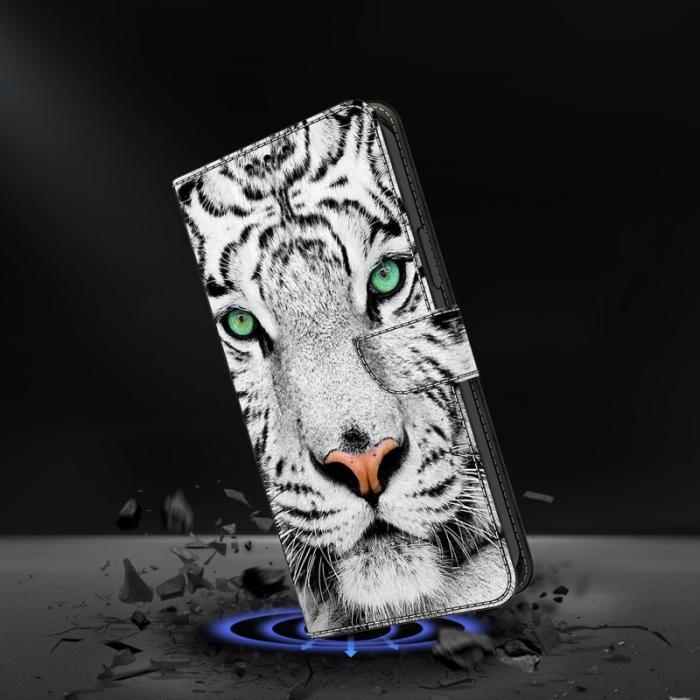 OEM - Samsung Galaxy S26 Plus Skal TPU + Konstläder Flip - Tigeransikte