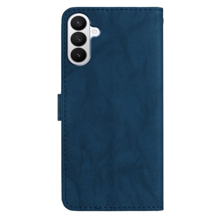 OEM - Samsung Galaxy S26 Pro Fodral Äkta Läder Blomma - Blå