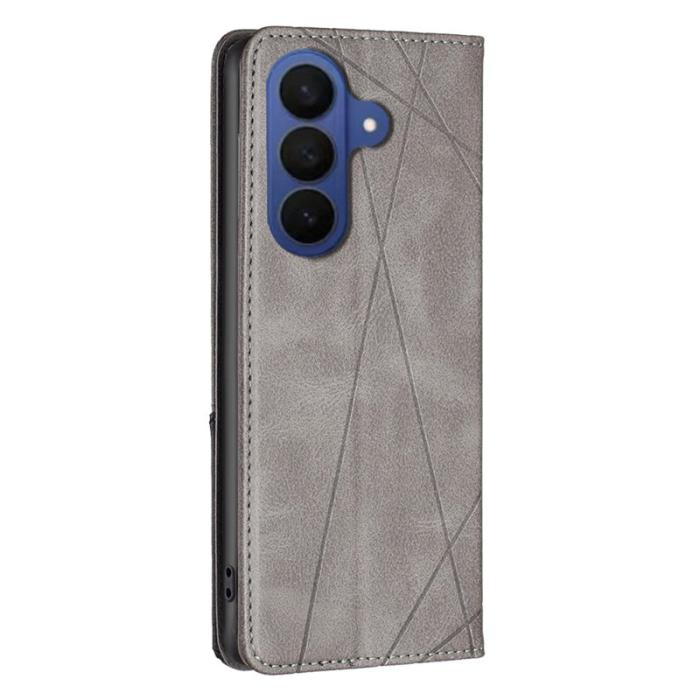 OEM - Samsung Galaxy S26 Pro Fodral Äkta Läder Geometri - Grå