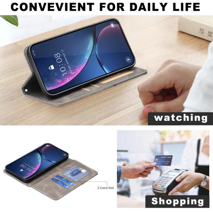 OEM - Samsung Galaxy S26 Pro Fodral Äkta Läder Geometri - Grå