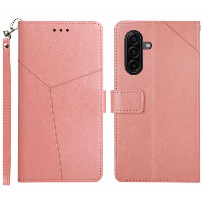 OEM - Samsung Galaxy S26 Pro Skal Y-formade Linjer Prägling Konstläder - Rosa