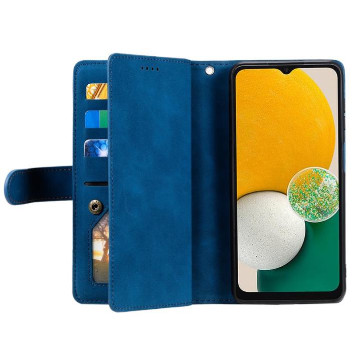 OEM - Samsung Galaxy S26 / S26 Pro Fodral 9 Kortfack Dragkedja Konstläder - Blå