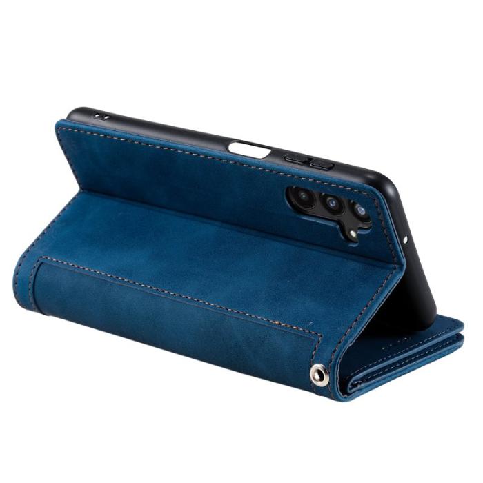 OEM - Samsung Galaxy S26 / S26 Pro Fodral 9 Kortfack Dragkedja Konstläder - Blå