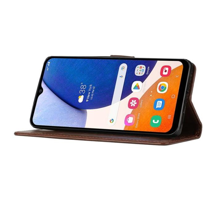 OEM - Samsung Galaxy S26 / S26 Pro Fodral Äkta Läder Blomma - Brun