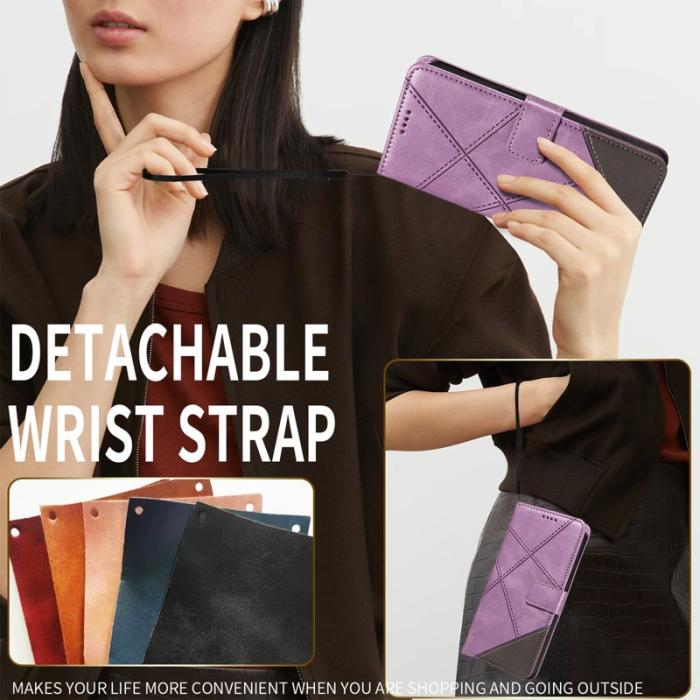 OEM - Samsung Galaxy S26 / S26 Pro Fodral Äkta Läder Geometrisk Design - Lila