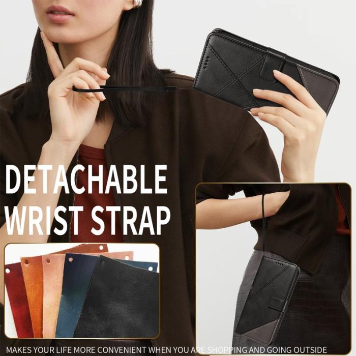 OEM - Samsung Galaxy S26 / S26 Pro Fodral Äkta Läder Geometrisk Design - Svart