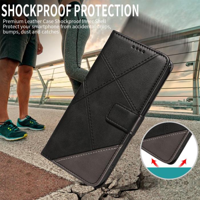 OEM - Samsung Galaxy S26 / S26 Pro Fodral Äkta Läder Geometrisk Design - Svart