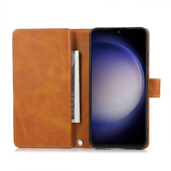 OEM - Samsung Galaxy S26/S26 Pro Fodral Äkta Läder Magnetiskt Skydd - Brun