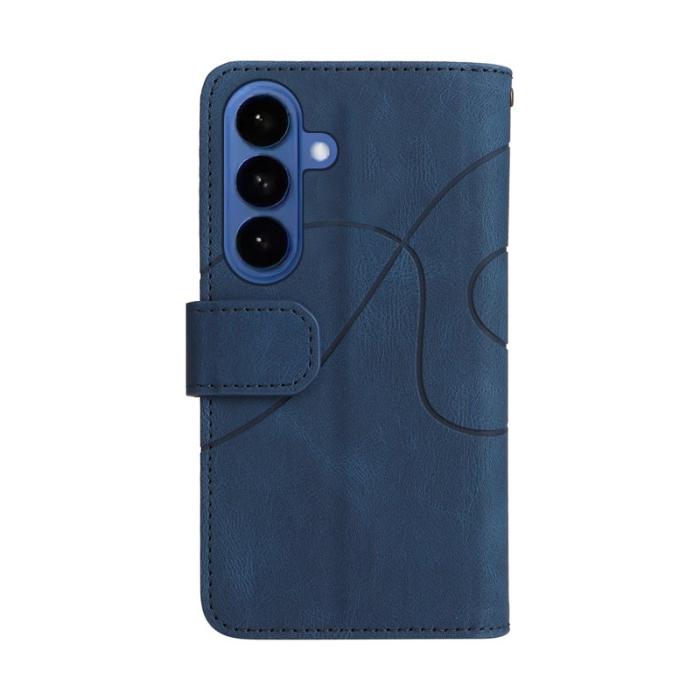 OEM - Samsung Galaxy S26 / S26 Pro Fodral Äkta Läder Med Rem Dragkedja - Blå