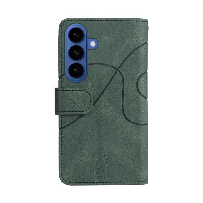 OEM - Samsung Galaxy S26 / S26 Pro Fodral Äkta Läder Med Rem Dragkedja - Grön