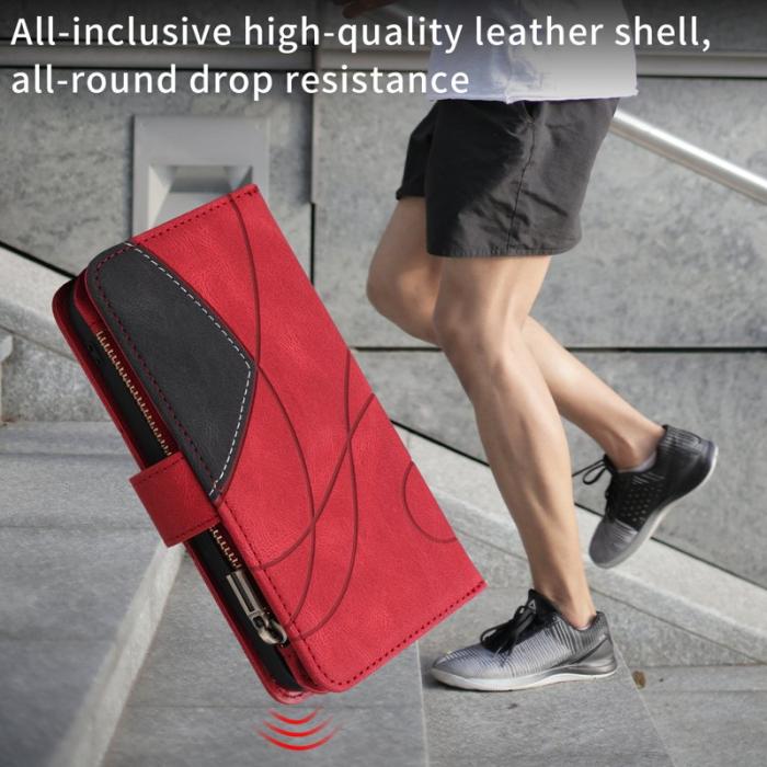 OEM - Samsung Galaxy S26 / S26 Pro Fodral Äkta Läder Med Rem Dragkedja - Röd