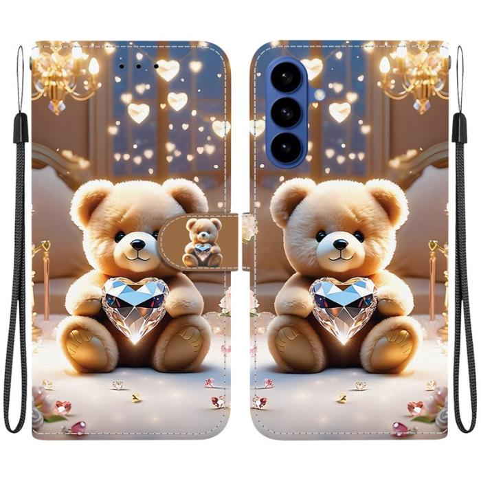 OEM - Samsung Galaxy S26 / S26 Pro Fodral Äkta Läder Ställ - Diamond Bear