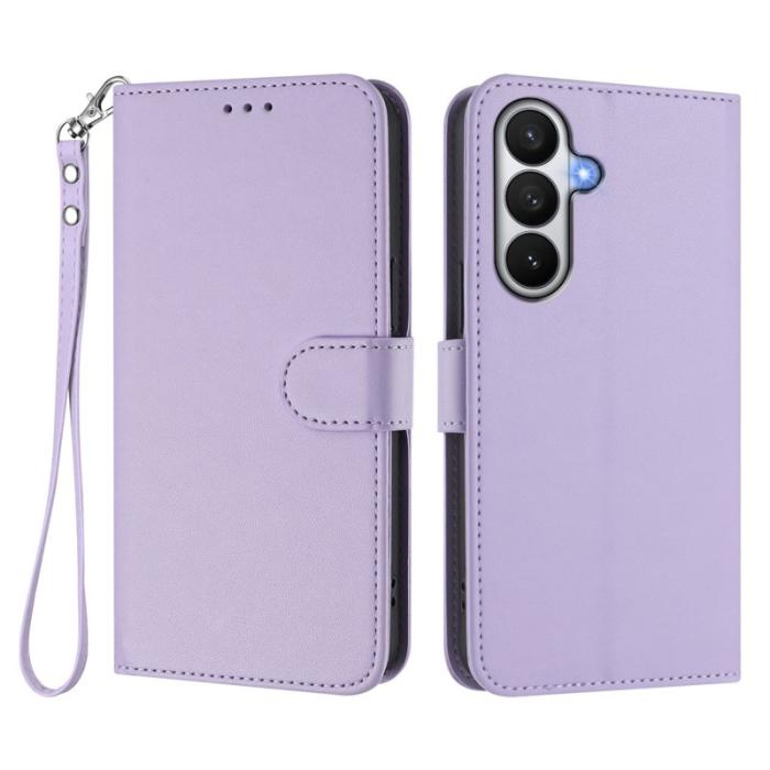 OEM - Samsung Galaxy S26 / S26 Pro Fodral Äkta Läder Ställ - Ljus Lila