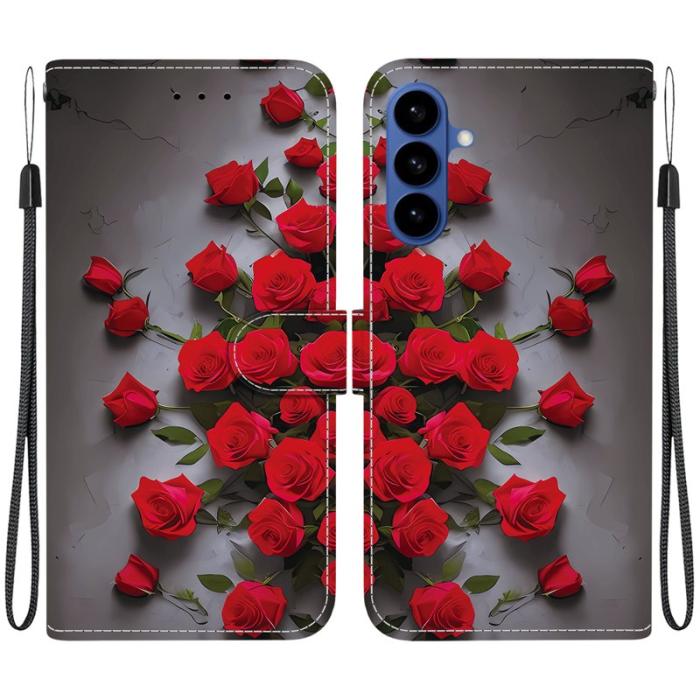 OEM - Samsung Galaxy S26 / S26 Pro Fodral Äkta Läder Ställ - Röd Ros