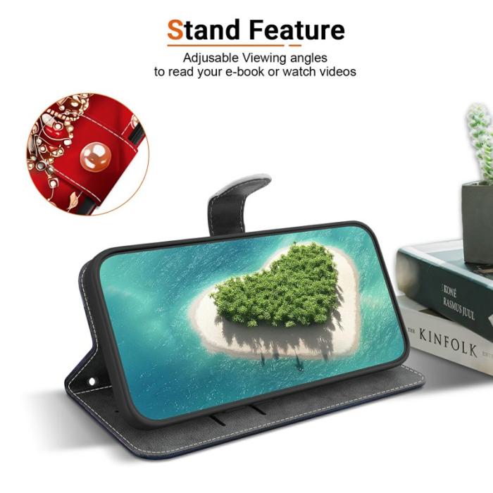 OEM - Samsung Galaxy S26 / S26 Pro Fodral Äkta Läder Ställ - Röd Ros